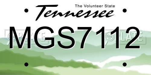 MGS7112 Tennessee License Plate