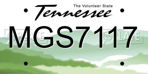 MGS7117 Tennessee License Plate