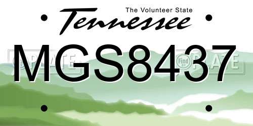 MGS8437 Tennessee License Plate