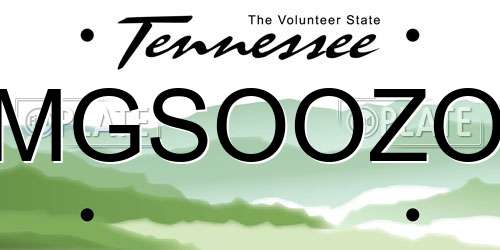 MGSOOZO Tennessee License Plate
