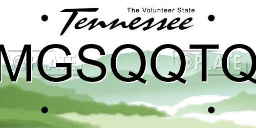 MGSQQTQ Tennessee License Plate