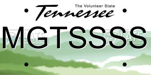 MGTSSSS Tennessee License Plate