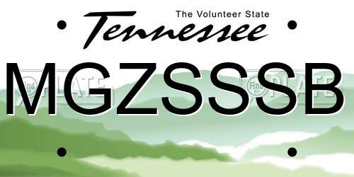 MGZSSSB Tennessee License Plate