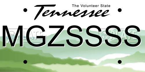 MGZSSSS Tennessee License Plate