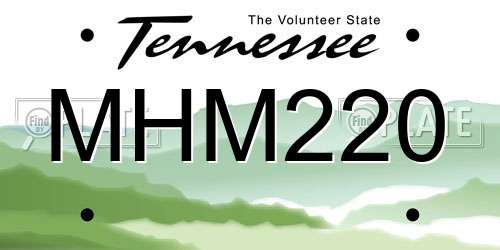 MHM220 Tennessee License Plate