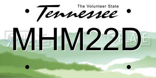 MHM22D Tennessee License Plate