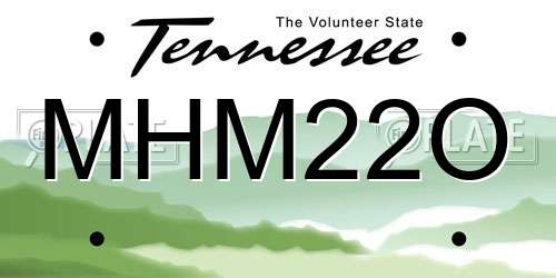 MHM22O Tennessee License Plate