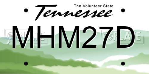 MHM27D Tennessee License Plate