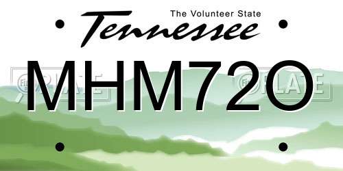 MHM72O Tennessee License Plate