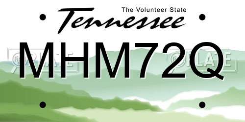 MHM72Q Tennessee License Plate