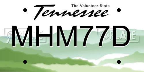 MHM77D Tennessee License Plate