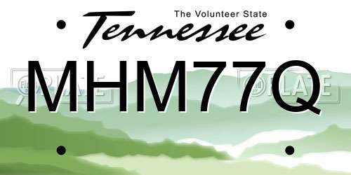 MHM77Q Tennessee License Plate