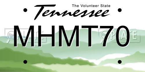 MHMT70 Tennessee License Plate