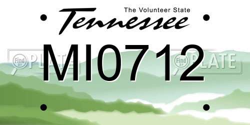 MI0712 Tennessee License Plate