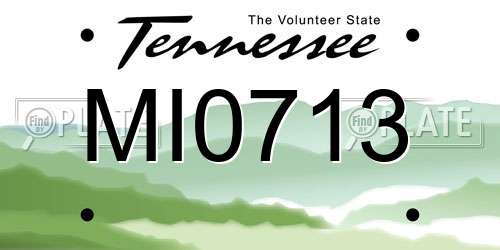 MI0713 Tennessee License Plate