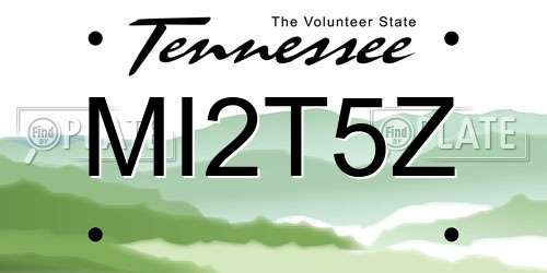 MI2T5Z Tennessee License Plate