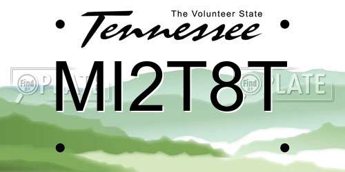 MI2T8T Tennessee License Plate