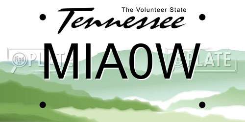 MIA0W Tennessee License Plate
