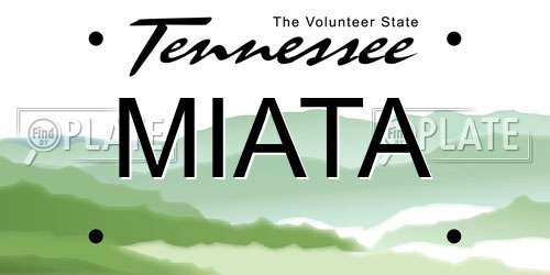 MIATA Tennessee License Plate