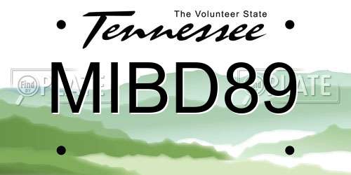 MIBD89 Tennessee License Plate