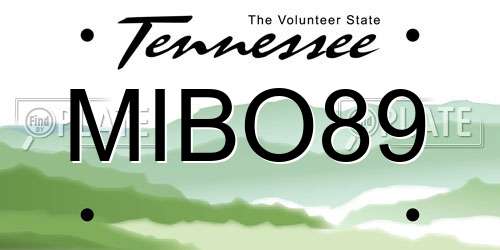 MIBO89 Tennessee License Plate