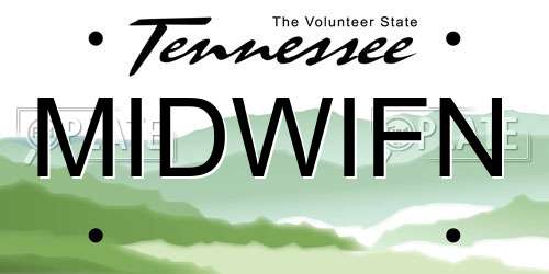 MIDWIFN Tennessee License Plate