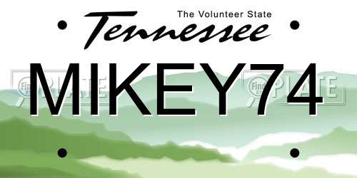 MIKEY74 Tennessee License Plate