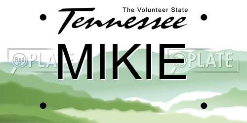 MIKIE Tennessee License Plate