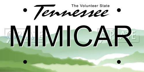 MIMICAR Tennessee License Plate