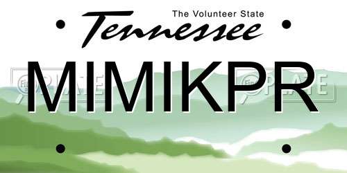 MIMIKPR Tennessee License Plate