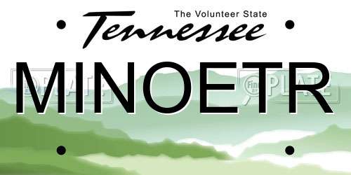 MINOETR Tennessee License Plate