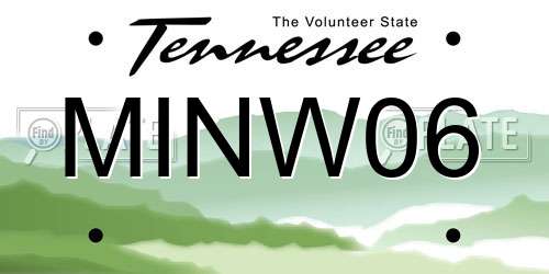 MINW06 Tennessee License Plate