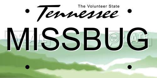MISSBUG Tennessee License Plate