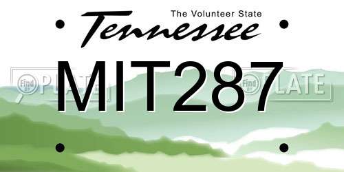 MIT287 Tennessee License Plate