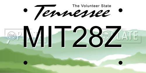 MIT28Z Tennessee License Plate