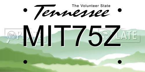 MIT75Z Tennessee License Plate