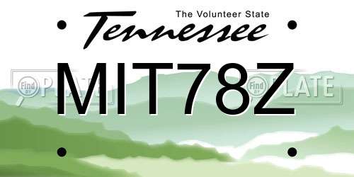 MIT78Z Tennessee License Plate