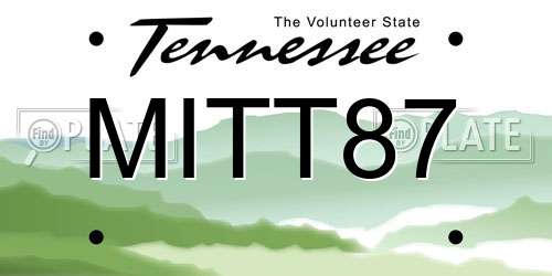 MITT87 Tennessee License Plate