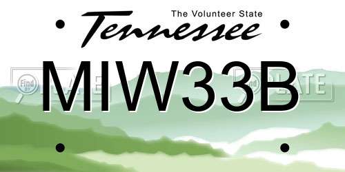 MIW33B Tennessee License Plate