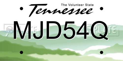 MJD54Q Tennessee License Plate