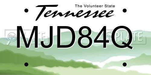 MJD84Q Tennessee License Plate