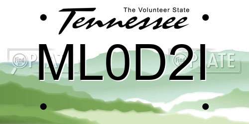 ML0D2I Tennessee License Plate