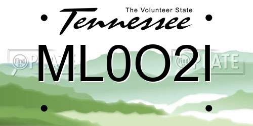 ML0O2I Tennessee License Plate