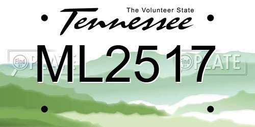 ML2517 Tennessee License Plate
