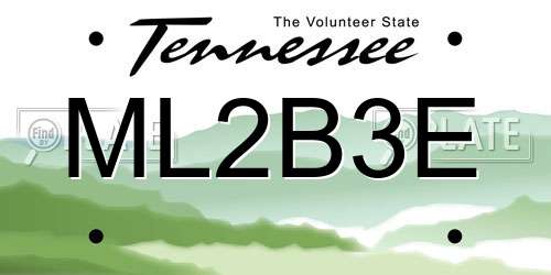 ML2B3E Tennessee License Plate