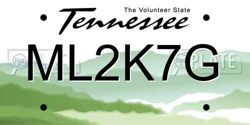 ML2K7G Tennessee License Plate
