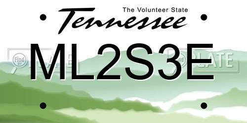 ML2S3E Tennessee License Plate