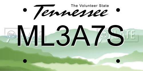 ML3A7S Tennessee License Plate