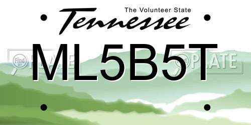 ML5B5T Tennessee License Plate