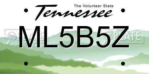 ML5B5Z Tennessee License Plate